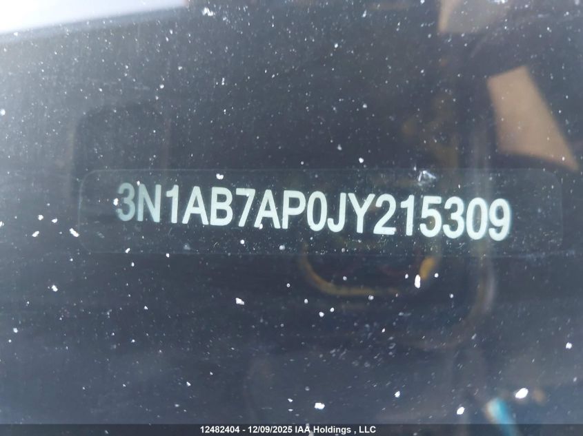 2018 Nissan Sentra 1.8 S/1.8 Sv/1.8 Sv Midnight Edition VIN: 3N1AB7AP0JY215309 Lot: 12482404
