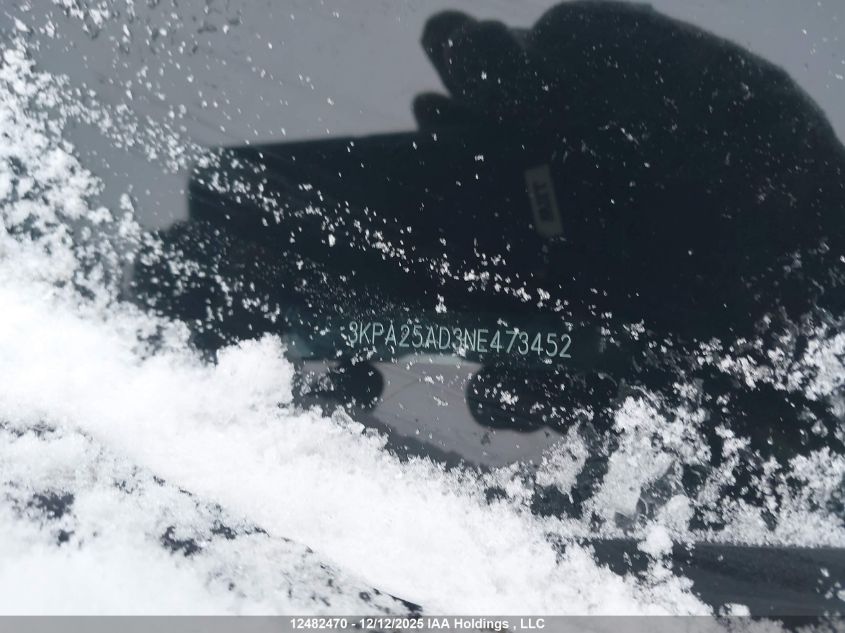 2022 Kia Rio Lx Premium/Lx+ VIN: 3KPA25AD3NE473452 Lot: 12482470