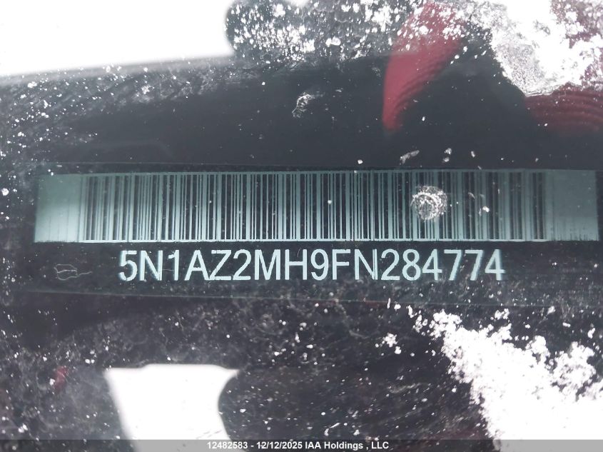2015 Nissan Murano Platinum/Sl/Sv VIN: 5N1AZ2MH9FN284774 Lot: 12482583