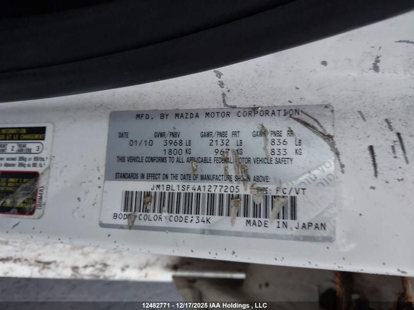 2010 Mazda 3 I VIN: JM1BL1SF4A1277205 Lot: 12482771