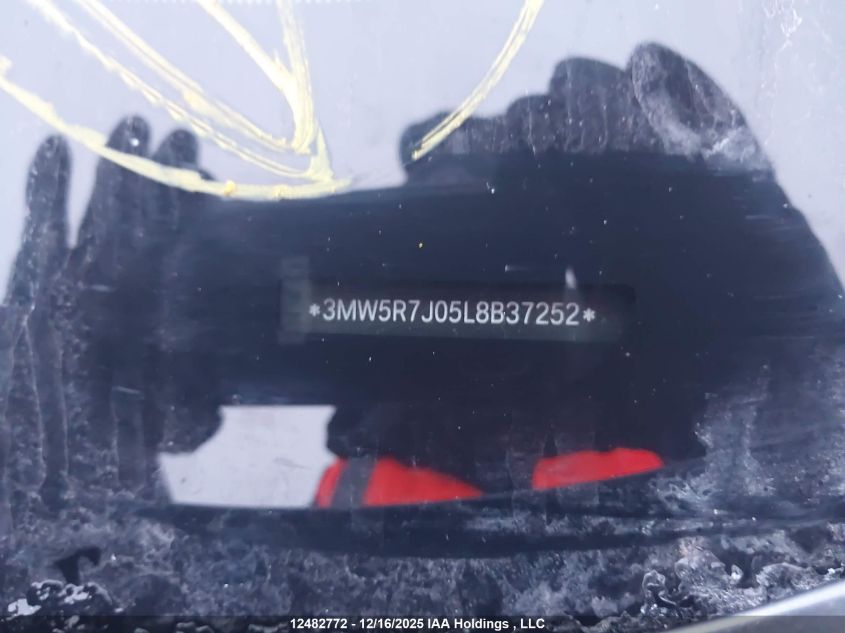 2020 BMW 330Xi VIN: 3MW5R7J05L8B37252 Lot: 12482772