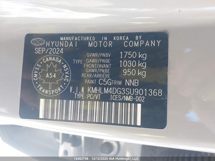KMHLM4DG3SU901368 2025 HYUNDAI ELANTRA photo no. 9