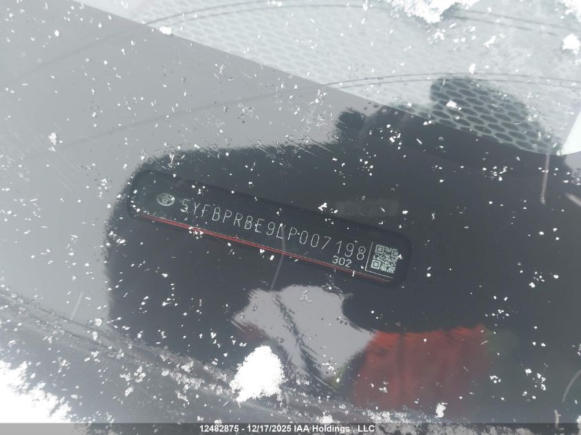 2020 Toyota Corolla Le VIN: 5YFBPRBE9LP007198 Lot: 12482875