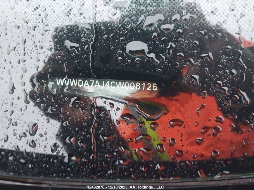 2012 Volkswagen Golf VIN: WVWDA7AJ4CW006125 Lot: 12482876