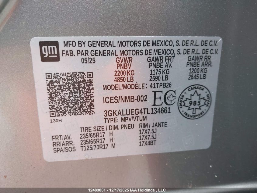 2026 GMC Terrain Elevation Awd VIN: 3GKALUEG4TL134661 Lot: 12483051