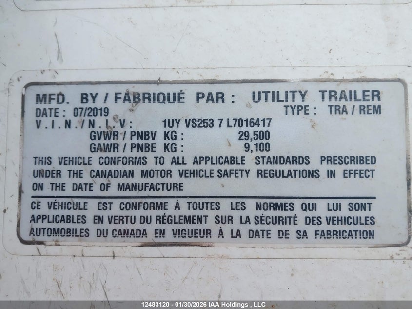 2020 OTHER UTILITY TRAILER MFG TRAILER TRAILER N/A