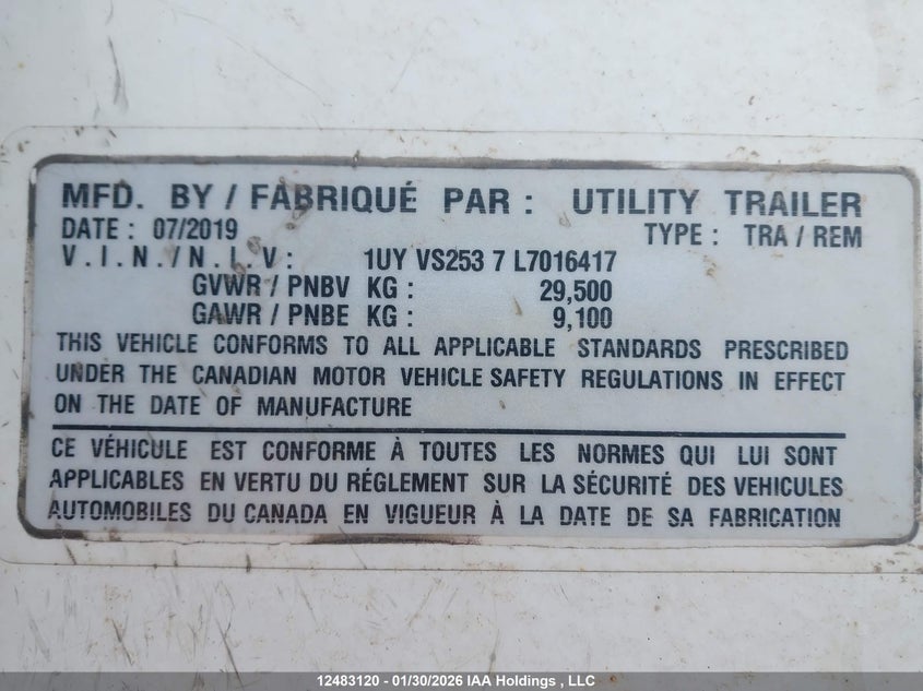 2020 OTHER UTILITY TRAILER MFG TRAILER TRAILER N/A