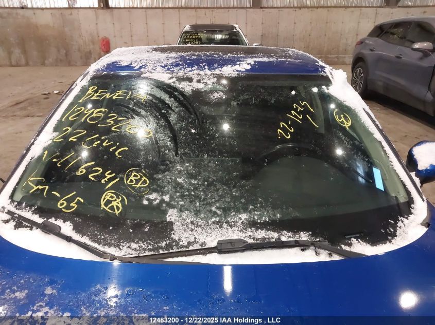 2022 Honda Civic Ex VIN: 2HGFE2F31NH116241 Lot: 12483200