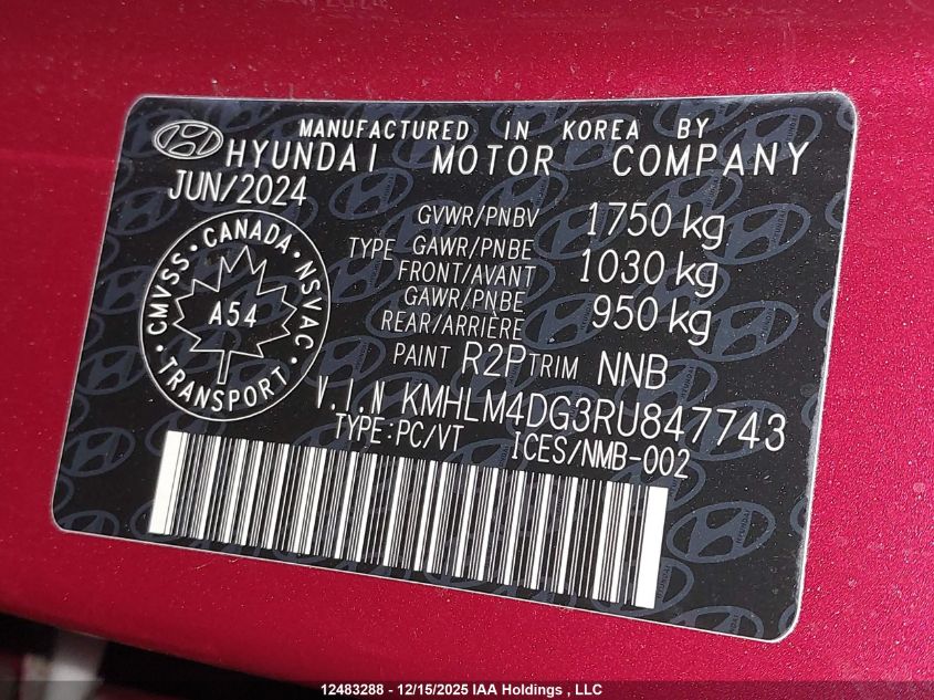 2024 Hyundai Elantra Preferred VIN: KMHLM4DG3RU847743 Lot: 12483288