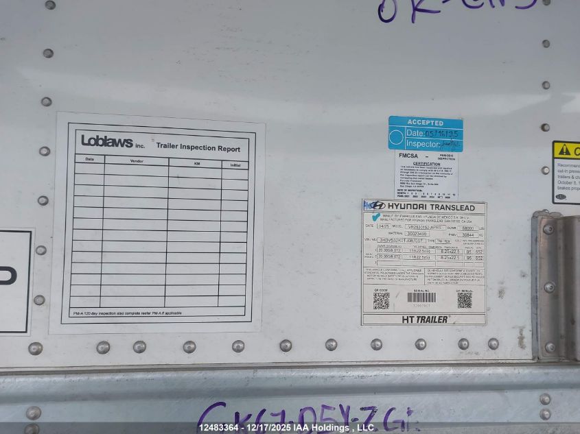 2026 Hyundai Translead Inc Hyundai Translead Inc VIN: 3H3V532K0TJ087007 Lot: 12483364