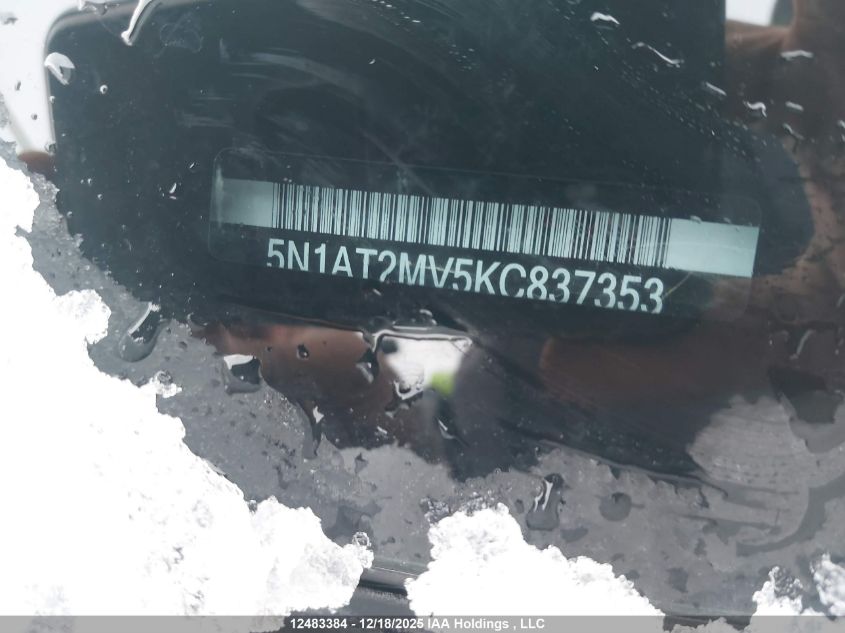 2019 Nissan Rogue VIN: 5N1AT2MV5KC837353 Lot: 12483384