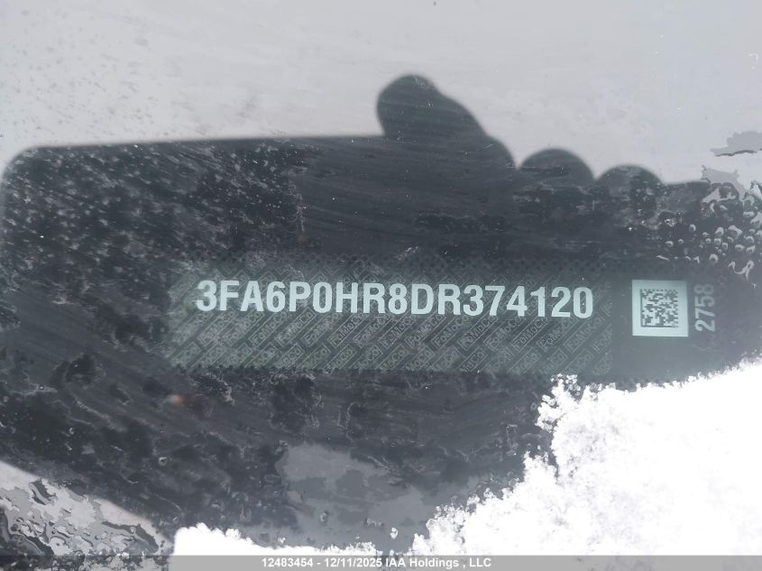 2013 Ford Fusion Se VIN: 3FA6P0HR8DR374120 Lot: 12483454