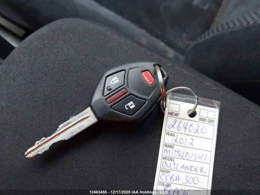 2012 Mitsubishi Outlander Es VIN: JA4AS2AW5CU600825 Lot: 12483455