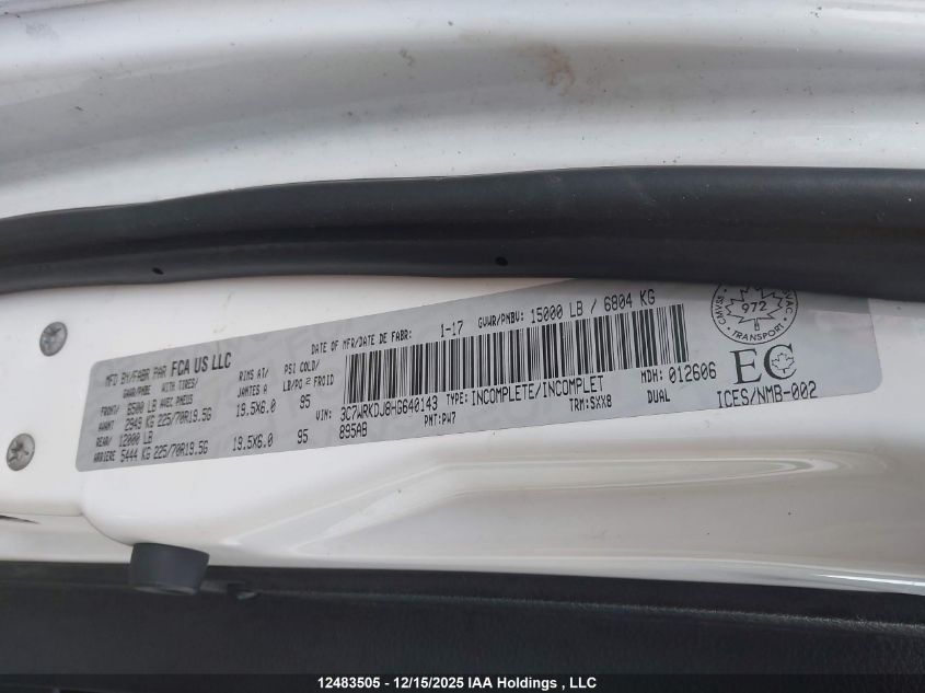 2017 Ram 4500 VIN: 3C7WRKDJ8HG640143 Lot: 12483505