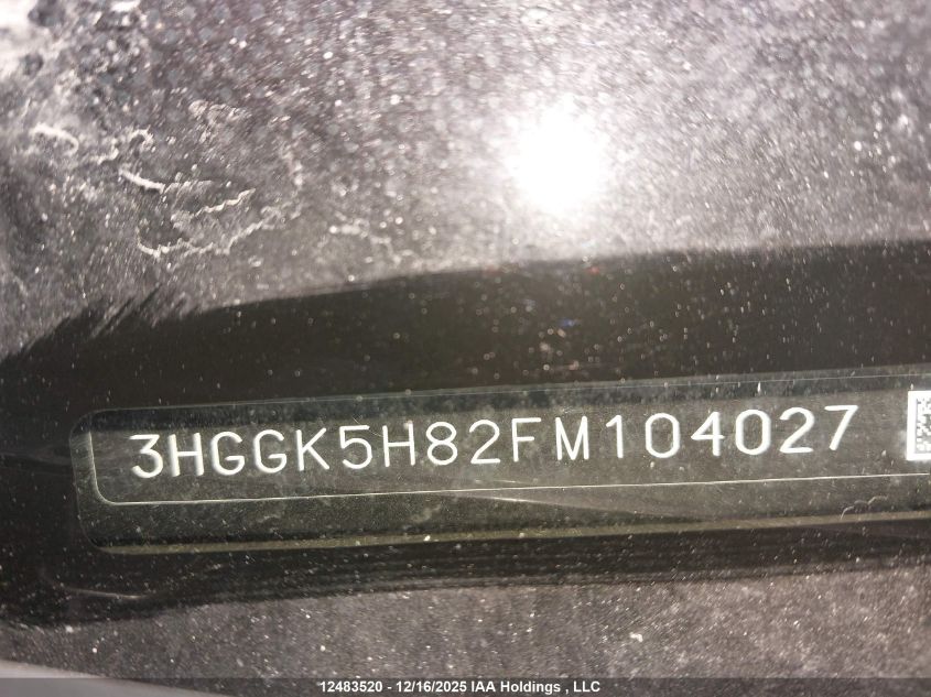 2015 Honda Fit Ex/Exl VIN: 3HGGK5H82FM104027 Lot: 12483520