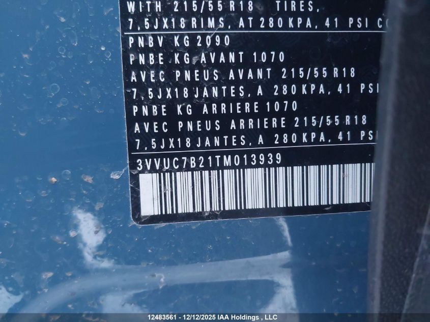 2026 Volkswagen Taos Se VIN: 3VVUC7B21TM013939 Lot: 12483561