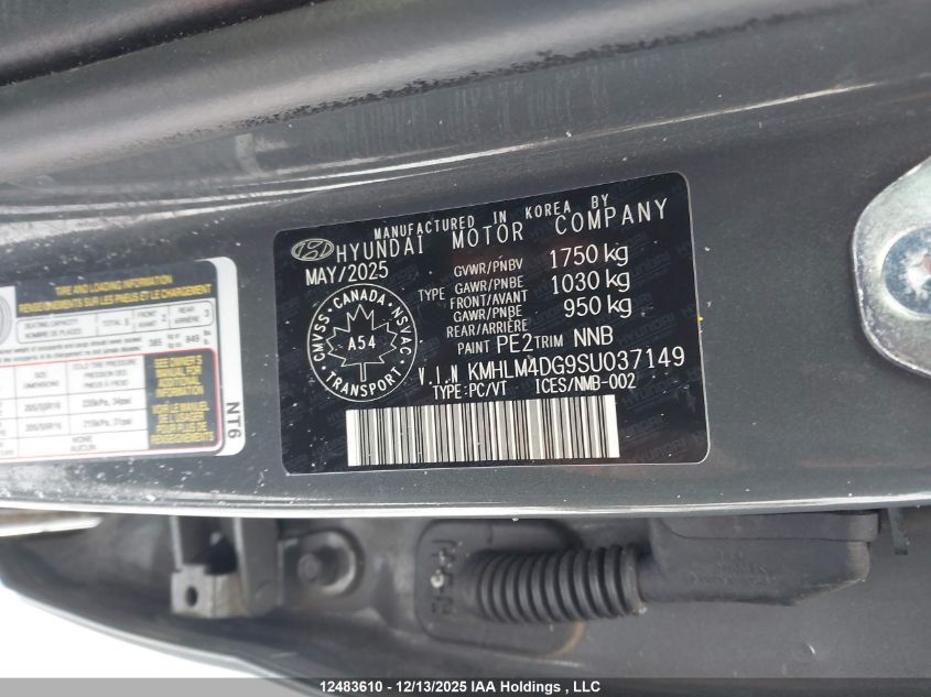 2025 Hyundai Elantra Sel Sport VIN: KMHLM4DG9SU037149 Lot: 12483610