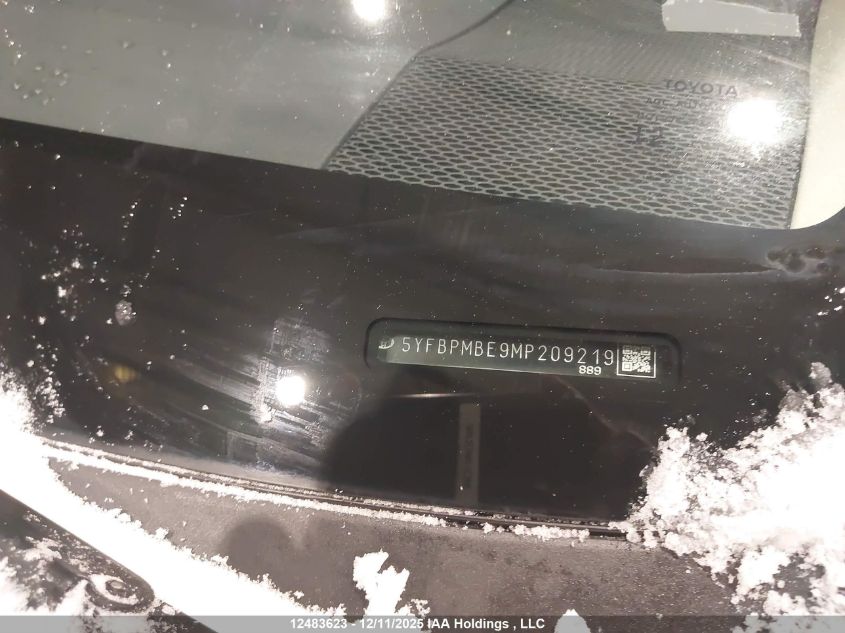 2021 Toyota Corolla Le VIN: 5YFBPMBE9MP209219 Lot: 12483623