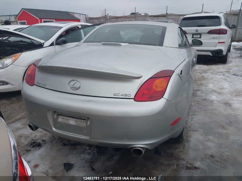 2002 Lexus Sc 430 VIN: JTHFN48Y320025277 Lot: 12483781