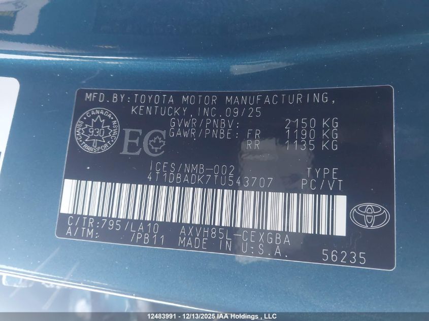 4T1DBADK7TU543707 2026 TOYOTA CAMRY photo no. 19