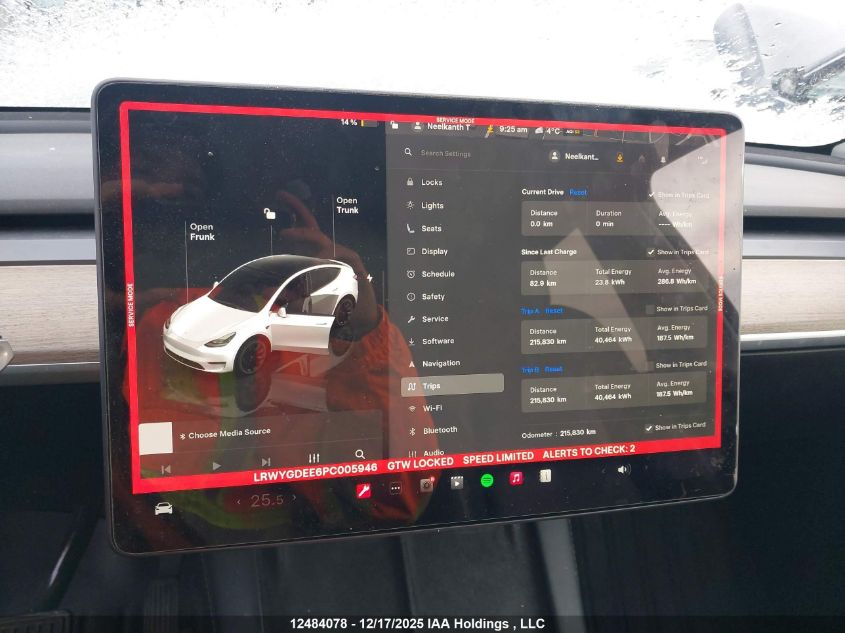 2023 Tesla Model Y Long Range VIN: LRWYGDEE6PC005946 Lot: 12484078