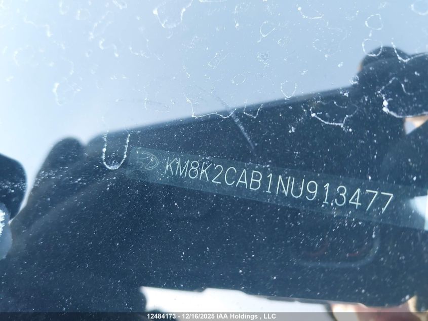 2022 Hyundai Kona Preferred Awd VIN: KM8K2CAB1NU913477 Lot: 12484173
