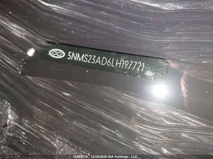 2020 Hyundai Santa Fe Essential Fwd VIN: 5NMS23AD6LH197721 Lot: 12484219