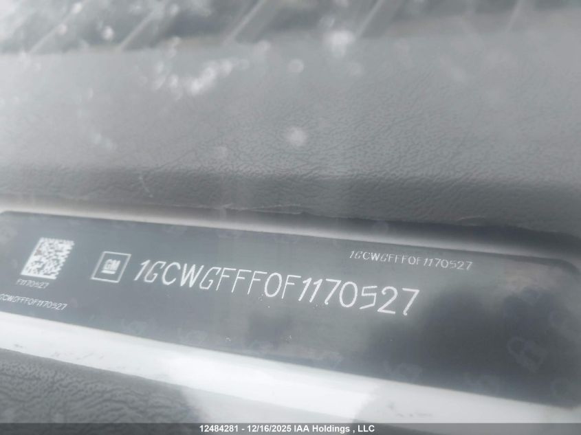 2015 Chevrolet Express G2500 VIN: 1GCWGFFF0F1170527 Lot: 12484281