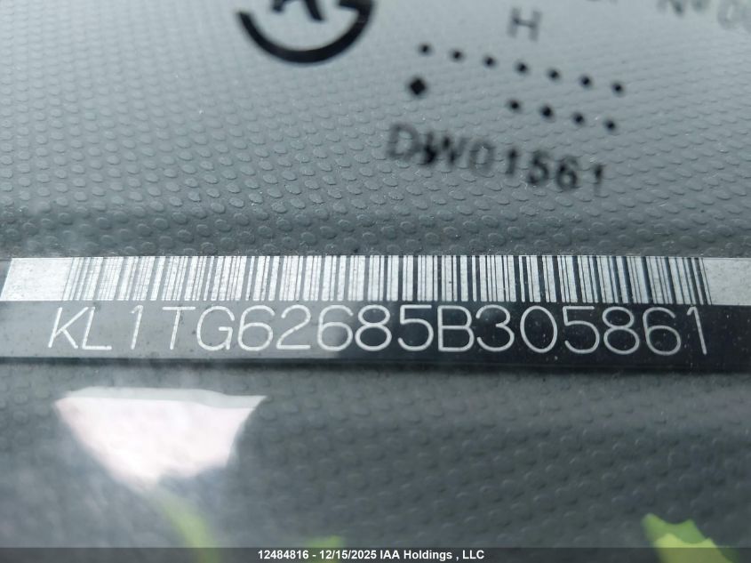 2005 Chevrolet Aveo Lt VIN: KL1TG62685B305861 Lot: 12484816