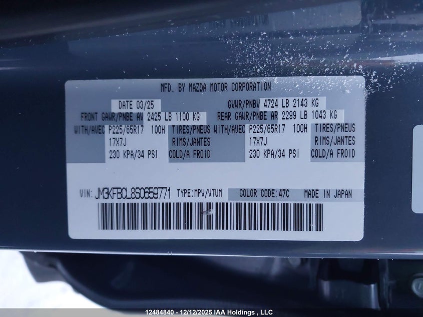 JM3KFBCL8S0659771 2025 MAZDA CX-5 photo no. 9