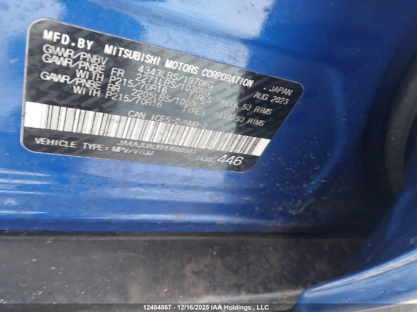 2024 Mitsubishi Rvr Es VIN: JA4AJUAU6RU600984 Lot: 12484867