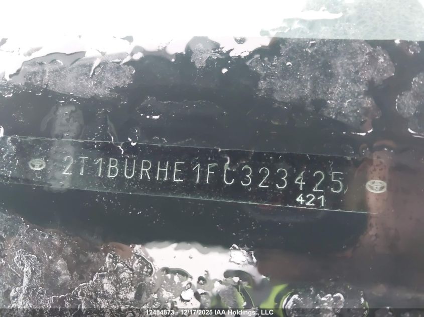 2015 Toyota Corolla Le VIN: 2T1BURHE1FC323425 Lot: 12484873