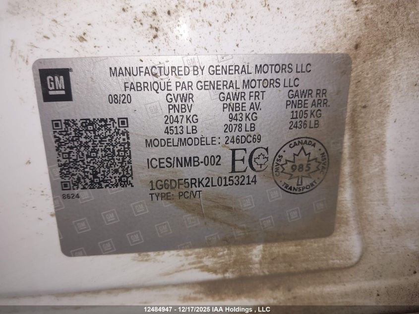 2020 Cadillac Ct4 Premium Luxury VIN: 1G6DF5RK2L0153214 Lot: 12484947