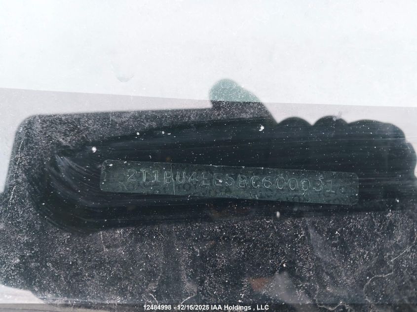 2011 Toyota Corolla S/Le VIN: 2T1BU4EE5BC600031 Lot: 12484998