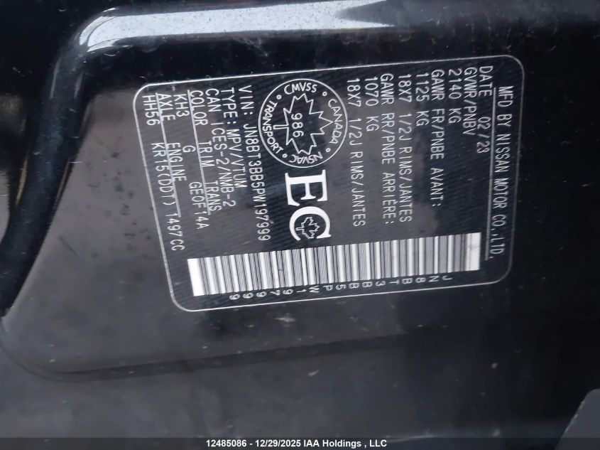 2023 Nissan Rogue Sv Midnight Edition/Sv Moonroof VIN: JN8BT3BB5PW197999 Lot: 12485086