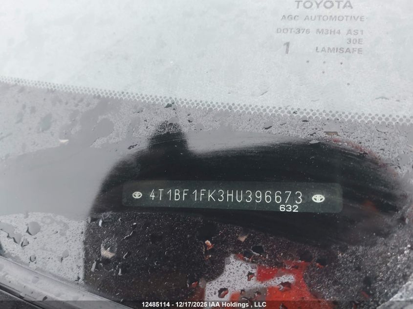 2017 Toyota Camry Le VIN: 4T1BF1FK3HU396673 Lot: 12485114