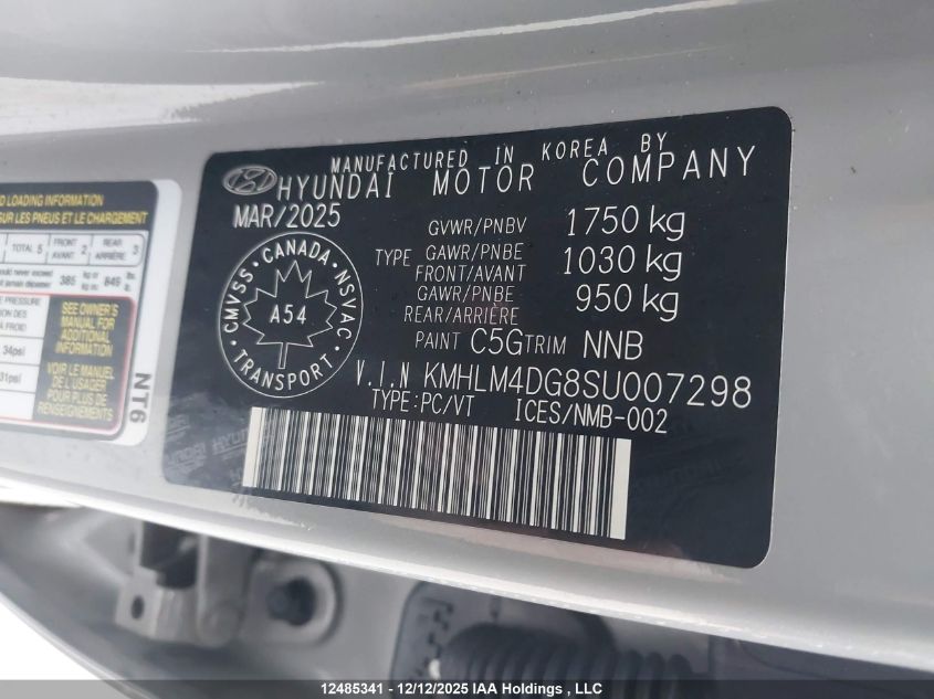 2025 Hyundai Elantra Sel Sport VIN: KMHLM4DG8SU007298 Lot: 12485341