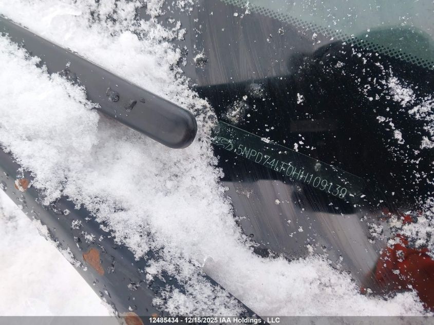 2017 Hyundai Elantra L VIN: 5NPD74LF0HH109139 Lot: 12485434