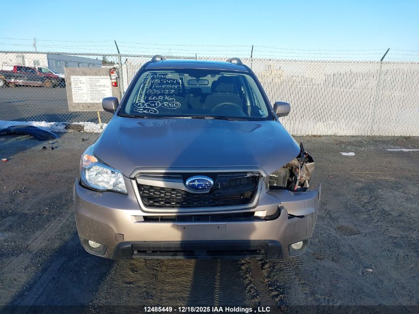 2015 Subaru Forester 2.5I VIN: JF2SJCNC6FH835137 Lot: 12485449