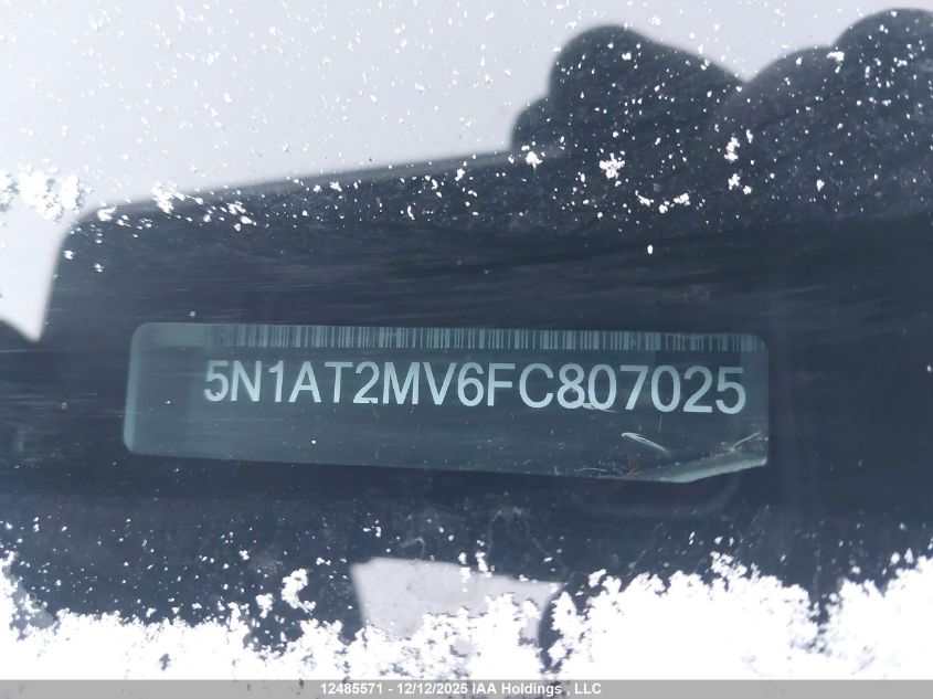 2015 Nissan Rogue S/Sl/Sv VIN: 5N1AT2MV6FC807025 Lot: 12485571
