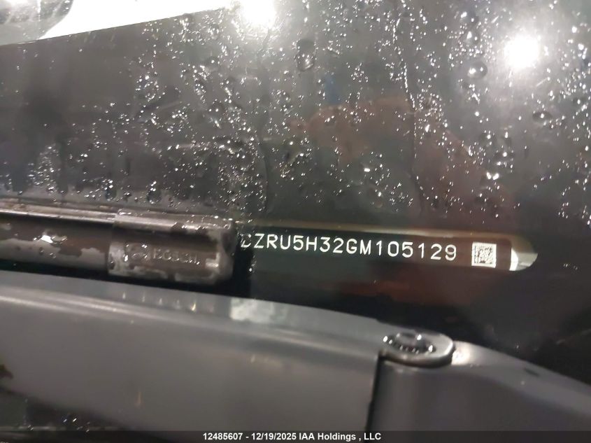 2016 Honda Hr-V Lx VIN: 3CZRU5H32GM105129 Lot: 12485607