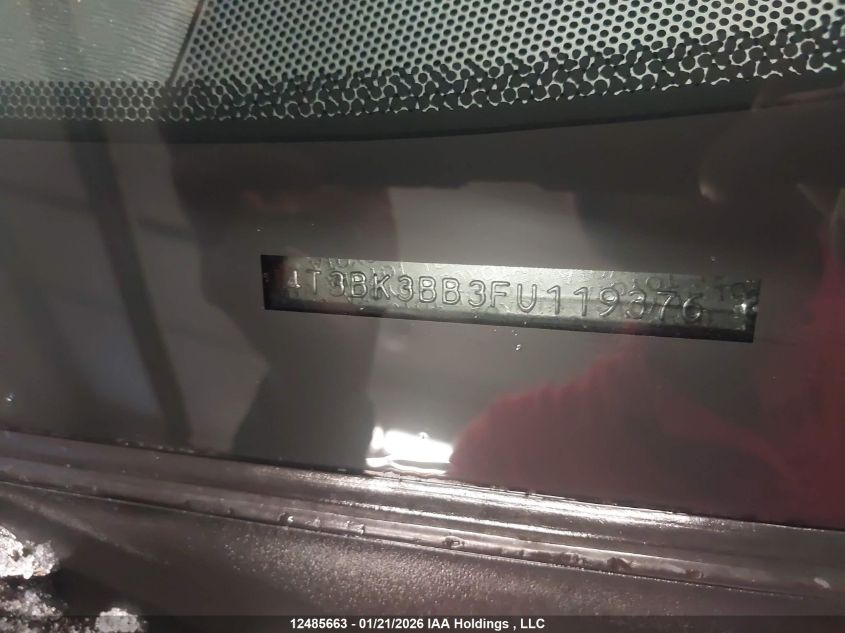 2015 Toyota Venza Le/Xle/Limited VIN: 4T3BK3BB3FU119376 Lot: 12485663