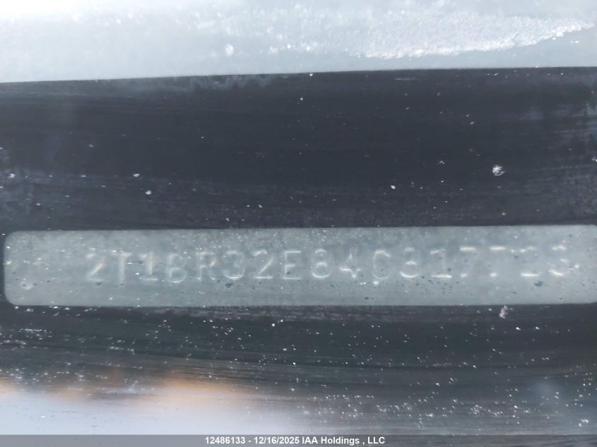 2004 Toyota Corolla Ce/Le/Sport VIN: 2T1BR32E84C817723 Lot: 12486133