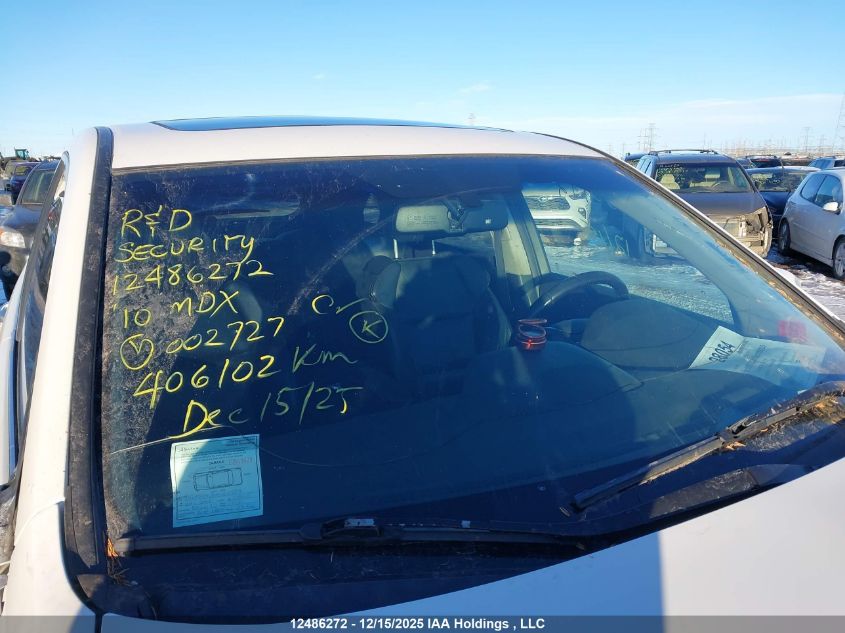 2010 Acura Mdx Technology Package VIN: 2HNYD2H68AH002727 Lot: 12486272