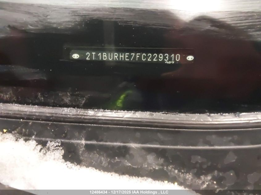 2015 Toyota Corolla Ce VIN: 2T1BURHE7FC229310 Lot: 12486434