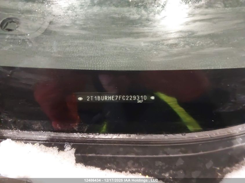 2015 Toyota Corolla Ce VIN: 2T1BURHE7FC229310 Lot: 12486434