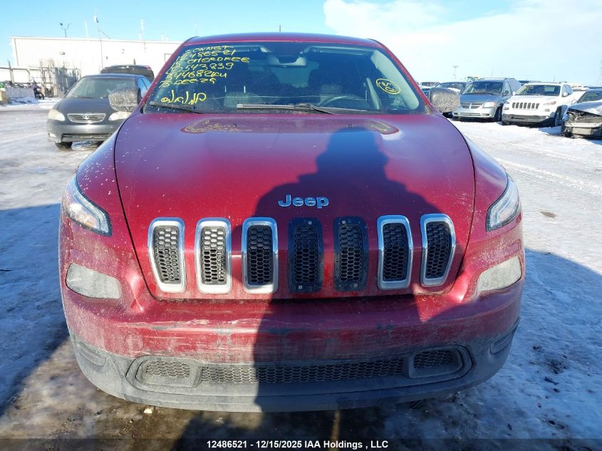 2015 Jeep Cherokee Sport VIN: 1C4PJMAS9FW543839 Lot: 12486521