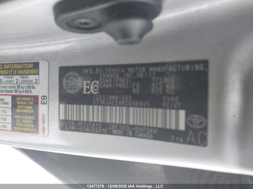 2011 Toyota Matrix VIN: 2T1KU4EE8BC666945 Lot: 12477278X