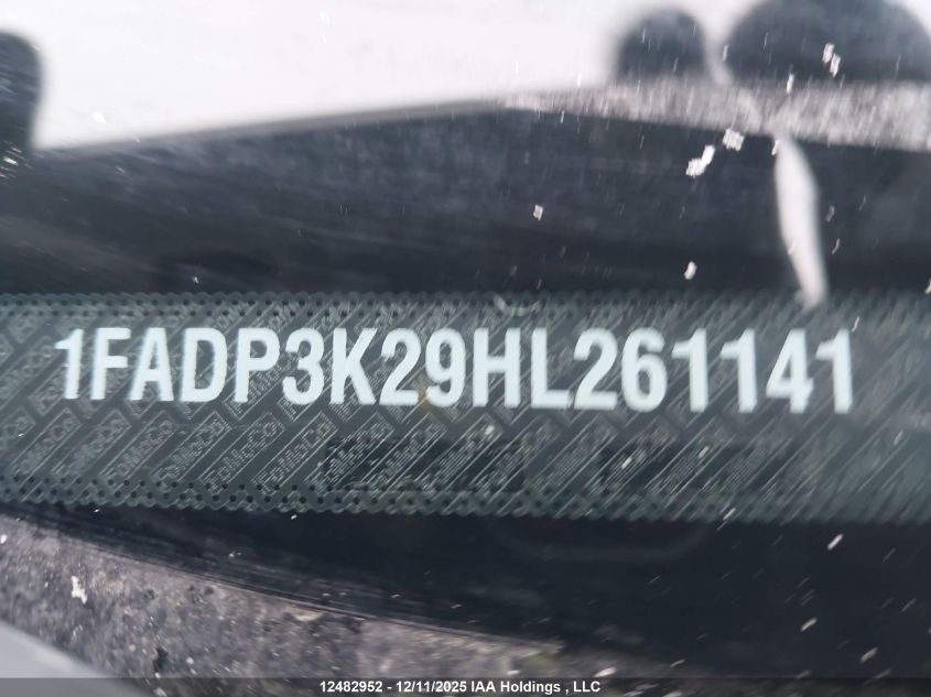 2017 Ford Focus Se VIN: 1FADP3K29HL261141 Lot: 12482952X