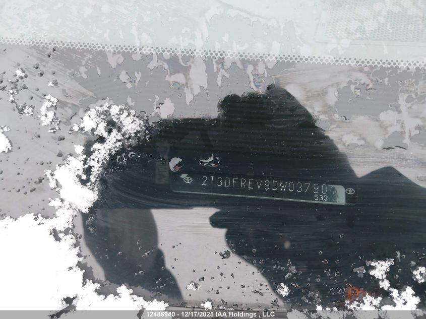 2013 Toyota Rav4 VIN: 2T3DFREV9DW037901 Lot: 12486940